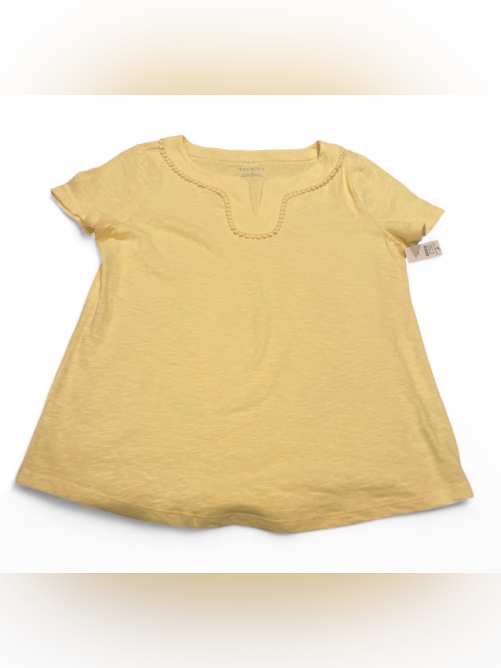 Talbots Pale Yellow Short-Sleeve Scoop Neck Tee